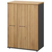 Rangement haut JAZZ+ - L80 x H112 x P48 - 3 portes - chêne du bocage