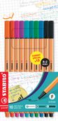 STABILO Point 88 - Etui carton x 10 Stabilo pointe fine - 0.4 mm - Format spécial 8+2 - noirs