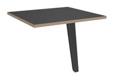 Retour direct pour bureau Steely - L80 - 1 Pied métal carbone - plateau carbone chant chêne clair