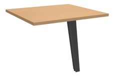 Retour direct pour bureau Steely - L80xP60 cm - plateau imitation hêtre - pieds carbone