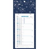 Calendrier mensuel avec feuillets détachables 13 x 23 cm sur support plaque imprimée Végétal 16 x 33 cm  - disponible dans différentes couleurs - Exacompta