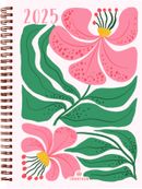 Agenda Flores - 1 semaine sur 2 pages - 15,5 x 21,5 cm - rose - Oberthur