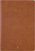 Agenda Eton - 1 semaine sur 2 pages - 17 x 24,5 cm - marron - Oberthur