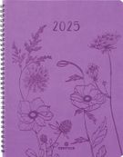 Agenda à spirale Primrose - 1 semaine sur 2 pages - 22 x 28 cm - lilas - Oberthur