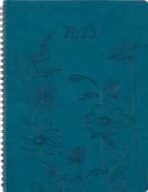 Agenda à spirale Primrose - 1 semaine sur 2 pages - 22 x 28 cm - vert canard - Oberthur