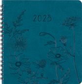 Agenda à spirale Primrose - 1 semaine sur 2 pages - 16,5 x 16,5 cm - vert canard - Oberthur