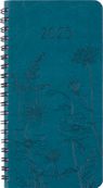 Agenda de poche spiralé Primrose - 1 semaine sur 2 pages - 9,5 x 17 cm - vert canard - Oberthur