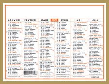 Calendrier Classique - 6 mois par face - 13,5 x 17,5 cm - Oberthur