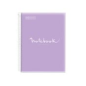 Miquelrius Emotions - Notitieboek - met spiraal gebonden - A5 - 120 vellen / 240 pagina's - van lijnen voorzien - 2 gaten - lavendel - polypropyleen (PP)