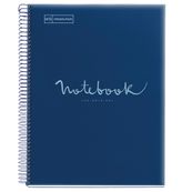 Miquelrius Emotions - Notitieboek - met spiraal gebonden - A4 - 80 vellen / 160 pagina's - Seyès - 4 gaten - marineblauwe kaft - polypropyleen (PP)