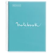 Miquelrius Emotions - Notitieboek - met spiraal gebonden - A4 - 80 vellen / 160 pagina's - Seyès - 4 gaten - luchtblauwe hoes - polypropyleen (PP)
