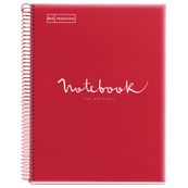 Miquelrius Emotions - Notitieboek - met spiraal gebonden - A4 - 80 vellen / 160 pagina's - Seyès - 4 gaten - rode hoes - polypropyleen (PP)
