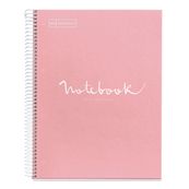Miquelrius Emotions - Notitieboek - met spiraal gebonden - A4 (210 x 297 mm) - 80 vellen / 160 pagina's - Seyès - 4 gaten - roze - polypropyleen (PP)