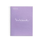 Miquelrius Emotions - Notitieboek - met spiraal gebonden - A4 - 120 vellen / 240 pagina's - van lijnen voorzien - 4 gaten - lavendel - karton bedekt met papier
