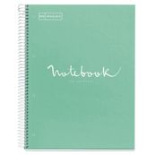 Miquelrius Emotions - Notitieboek - met spiraal gebonden - A4 - 120 vellen / 240 pagina's - van lijnen voorzien - 4 gaten - mint - karton bedekt met papier