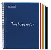 Miquelrius Emotions - Notitieboek - met spiraal gebonden - A4 - 120 vellen / 240 pagina's - van lijnen voorzien - 4 gaten - marineblauw - karton bedekt met papier