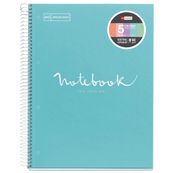 Miquelrius Emotions - Notitieboek - met spiraal gebonden - A4 - 120 vellen / 240 pagina's - van lijnen voorzien - 4 gaten - luchtblauw - karton bedekt met papier