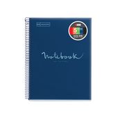 Miquelrius Emotions - Notitieboek - met spiraal gebonden - A4 - 120 vellen / 240 pagina's - van lijnen voorzien - 4 gaten - marineblauw - polypropyleen (PP)