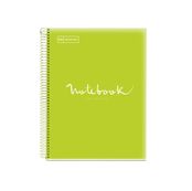 Miquelrius Emotions - Notitieboek - met spiraal gebonden - A4 - 120 vellen / 240 pagina's - van lijnen voorzien - 4 gaten - limoengroene kaft - polypropyleen (PP)