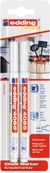 Edding 4085 - Blister de 2 marqueurs craie blanc liquide - pointe ogive fine