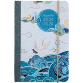 Agenda à élastique Sakura - 1 semaine sur 2 pages - 10 x 15 cm - vagues - Oberthur