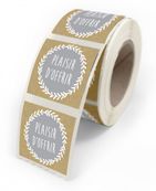 Etiquettes plaisir d offrir grise 4x3,5cm -rouleau de 500