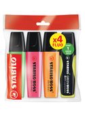 3 surligneurs STABILO BOSS ORIGINAL + 1 STABILO GREEN BOSS jaune