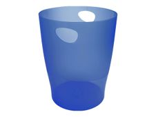 Exacompta Classic ECOBIN - afvalbak - 15 l - polypropyleen (PP) - doorschijnend koningsblauw - pak van 8