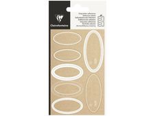 Clairefontaine - cadeau-etiket - bruin, white border - 4 vel(len) (pak van 28)