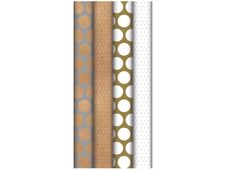 Clairefontaine - Papier cadeau kraft - 70 cm x 5 m - 70 g/m² - or et argent à pois