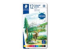 STAEDTLER Design Journey 146C - kleurpotlood - zwart, rood, blauw, groen, lichtblauw, geel, oranje, perzik, Van Dyck bruin, donkermauve, wilgengroen, bordeaux (pak van 12)