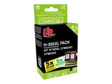 UPrint H-305XL Pack - 2 - zwart, kleur (cyaan, magenta, geel) - gereviseerd - inktcartridge (alternatief voor: HP 305XL, HP 3YM62AE, HP 3YM63AE)