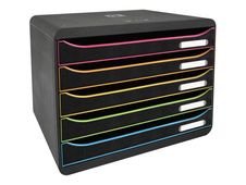 Exacompta Black Office BIG-BOX PLUS - ladekast - voor A4 Plus - zwart, harlekijn