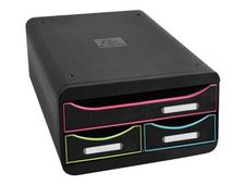Exacompta Black Office SMALL-BOX - ladekast - voor A4 Plus - zwart, harlekijn