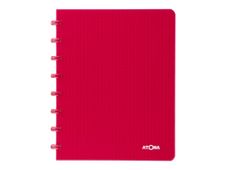 Atoma - Cahier polypro A5 - 144 pages - petits carreaux (5x5 mm) - rouge