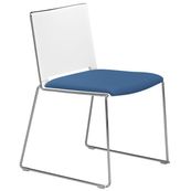 Chaise visiteur FLORA - blanc et bleu indigo
