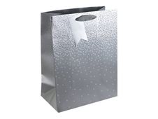 Clairefontaine Everyday Adult - geschenktasje - groot - 26.5 cm x 14 cm x 33 cm - rain of stars - zilver