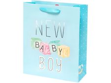 LEGAMI - geschenktasje - groot - 26.5 cm x 11.5 cm x 32.5 cm - new baby boy