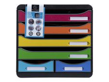Exacompta Iderama BIG-BOX - ladekast - voor A4, 240 x 320 mm, A4 Plus - harlekijn, black housing