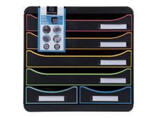 Exacompta Black Office BIG-BOX - ladekast - voor A4, 240 x 320 mm, A4 Plus - zwart, harlekijn