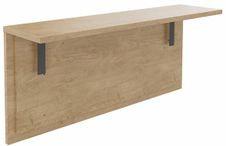 Tablette pour banque d'accueil OLA - réglable en hauteur - L120 x P30 cm - equerre carbone (A positionner sur module haut ou retour direct haut) - chêne clair