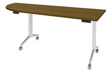 Burocean Réunion - Kanteltafel - mobiel - rechthoekig - walnoot - wit basis