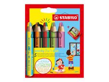 STABILO woody 3 in 1 duo - kleurpotlood - verschillende kleuren (pak van 5)