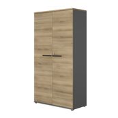 Gautier office CONNEXION - storage unit/cupboard - 4 planken - 2 deuren - houtskool, country oak
