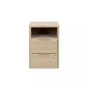 Caisson mobile ABSOLU - Profondeur 60 cm - 2 tiroirs/1 niche - Chêne structuré