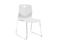 OfficePro TECSEAT - stoel - metaal, polypropyleen, chroom - wit, chroom