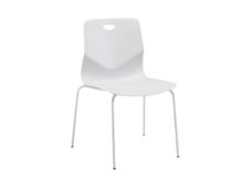 OfficePro TECSEAT - stoel - metaal, polypropyleen - wit, chroom