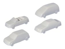 Schulcz - model detail car - 4 stuks - 41-46 mm length - wit
