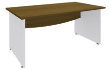Burocean Dual - Bureau - vierkant - walnoot - wit basis