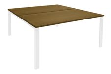 Burocean Aéris - Tafel - rechthoekig - walnoot - wit basis